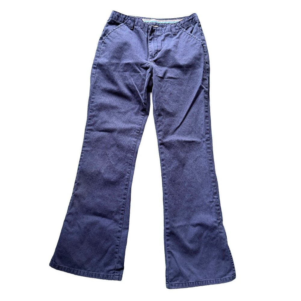 Y2K 2003 Old Navy Kids Size 14 Faded Blue Cotton Flare Pants Low Rise Bootcut